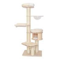 Large wooden cat scratching post plush pet cat tree in pet toys